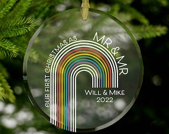First Christmas Gay Mr & Mr Ornament For LGBTQ Two Groom Wedding Christmas Gift For Gay Newlywed Ornament For Gay Husband Christmas Ornament