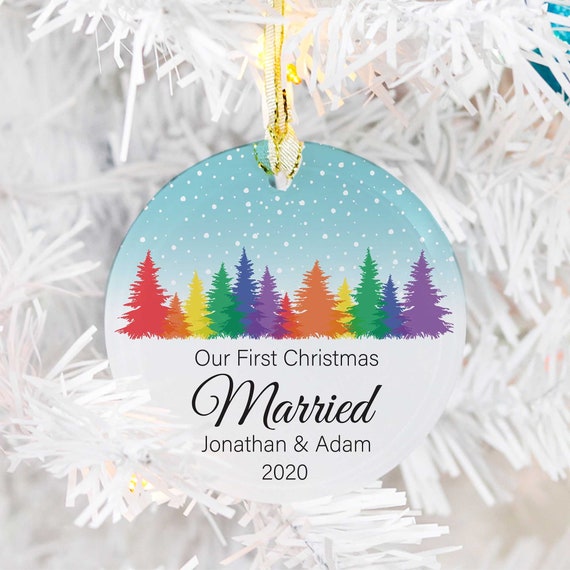 LGBTQ 1st Christmas Married Gay Custom Ornament Same-sex