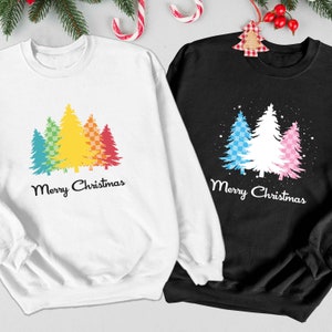 LGBTQ Flag Snowy Christmas Trees Plaid Merry Christmas - Etsy