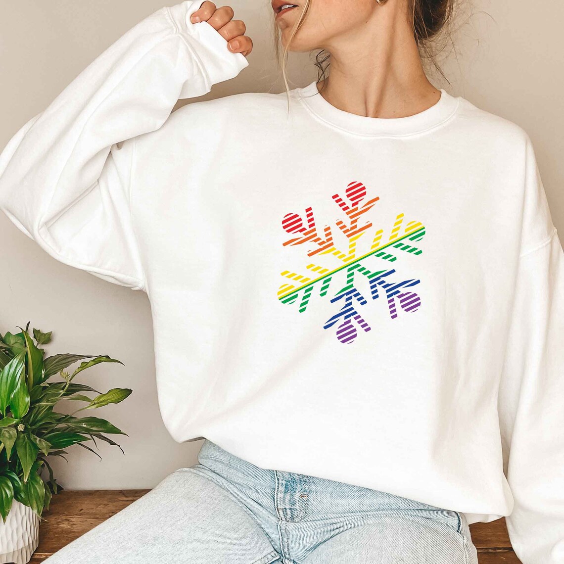 rainbow christmas sweater