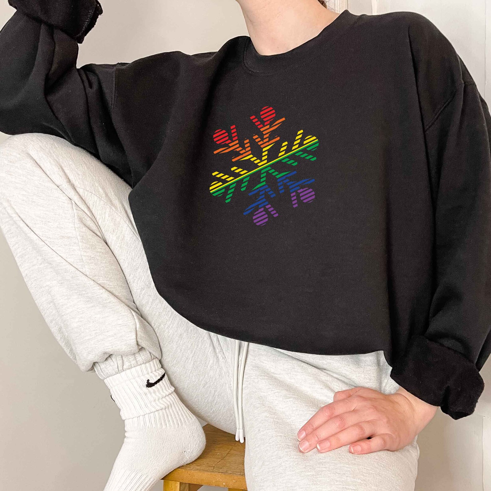 rainbow christmas sweater