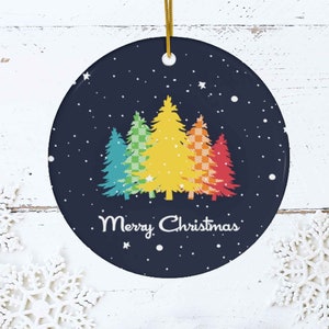 LGBT Rainbow Gay Pride Christmas Ornament, LGBTQ Rainbow Tree Gay Xmas Gift, Subtle Pride Merry Christmas Ornament For Lesbian Xmas Gift