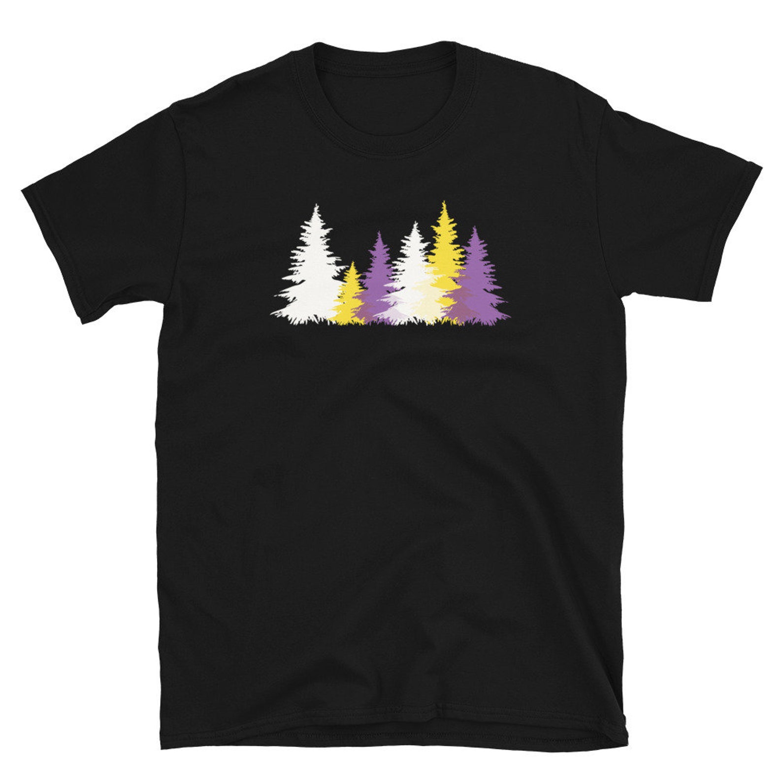 Nonbinary Christmas Tree Shirt Nonbinary Flag Tee LGBTQ | Etsy