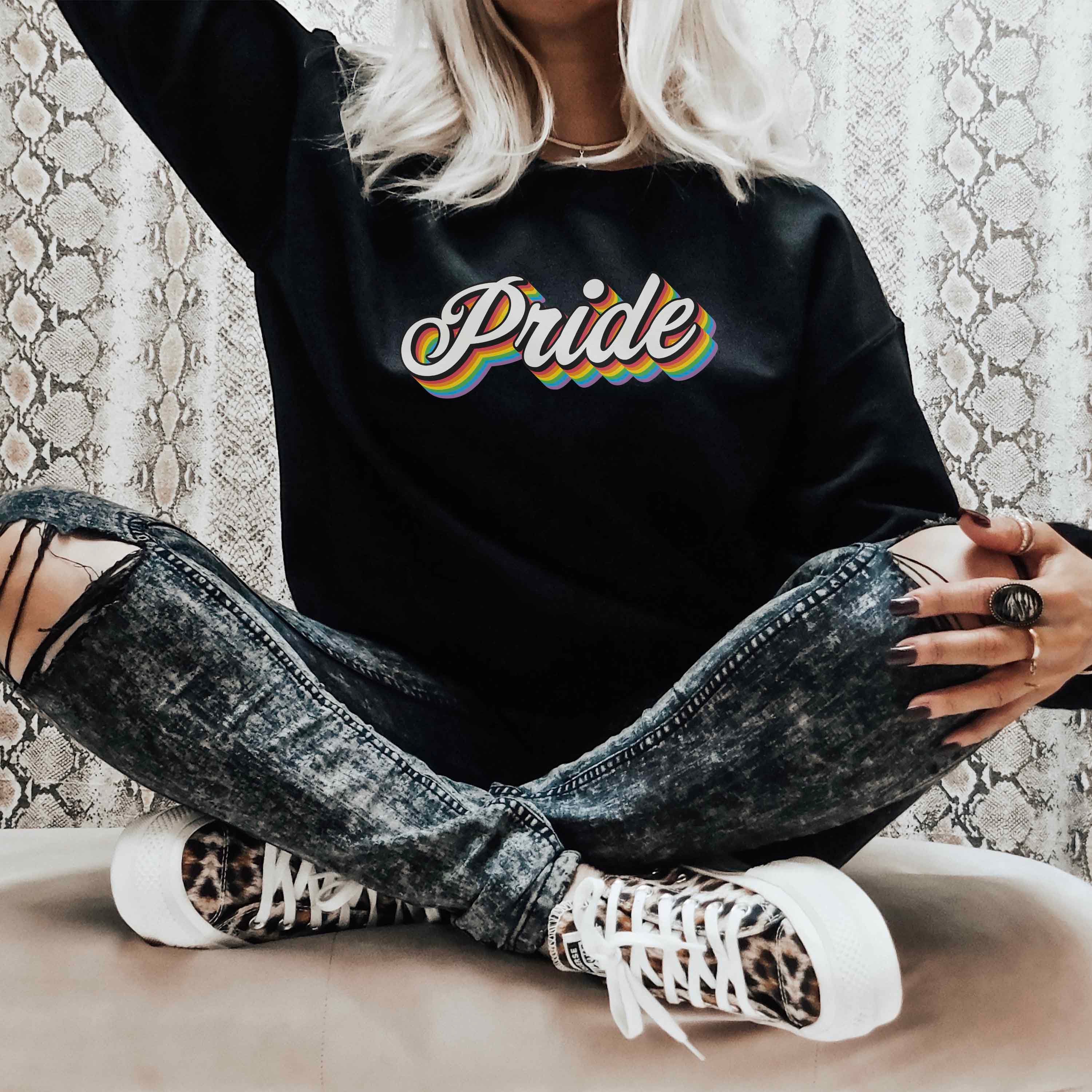 LGBTQ Pride Rainbow Sweatshirt, Lesbian Pride Sweater, Gay Pride