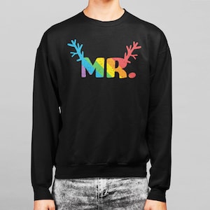 Mr & Mr Gay Christmas Sweatshirt, Gay Wedding Gift, LGBTQ Husband Couple XMAS Matching Sweatshirt, Two Grooms Gift, Gay Engaged Xmas Sweater image 4
