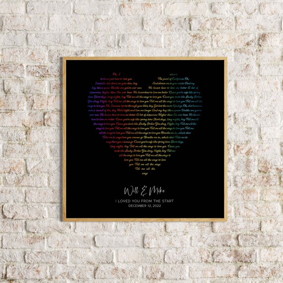 First Kiss Lyrics Gay love | Art Print