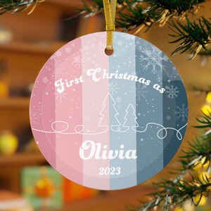 Transgender Christmas Name Change Ornament For Transgender Christmas Gift For Trans Flag Ornament FTM or MTF Xmas Gift Trans Xmas Ornament