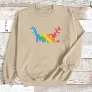 Mr & Mr Gay Christmas Sweatshirt, Gay Wedding Gift, LGBTQ Husband Couple XMAS Matching Sweatshirt, Two Grooms Gift, Gay Engaged Xmas Sweater image 7