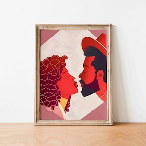Gay Art Print Digital Download File Print Queer Love Art Wall For Queer Couple Gift For LGBT Diversity Couple Art Print For Queer Home Decor