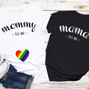 LGBTQ Lesbian Baby Pregnancy Announcement Shirt, Two Lesbian Mom Baby Shirt, Lesbian Family Matching Pride Tee, LGBT Lesbian Two Moms Shirt