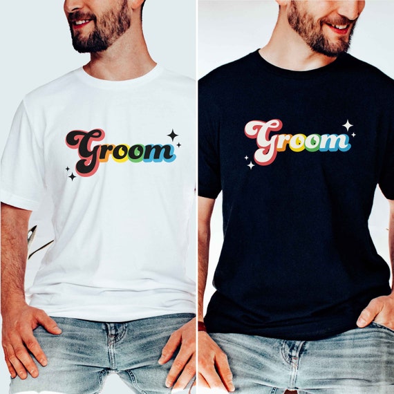 Mens Bachelor Party Shirt Rainbow Gay Pride Groom Moustache Mens Bachelor Party Shirt Rainbow Gay Pride Groom Moustache