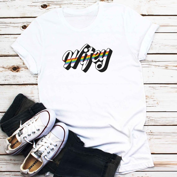 Wifey Lesbian Rainbow Shirt Lesbian Wedding Gift Lesbian | Etsy
