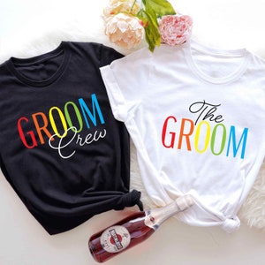Gay Bachelor Party Shirt For Gay Wedding Party T-Shirt For Gay Groom & Crew T Shirt For Gay Two Groom Wedding Shirt For Pride Best Man Shirt