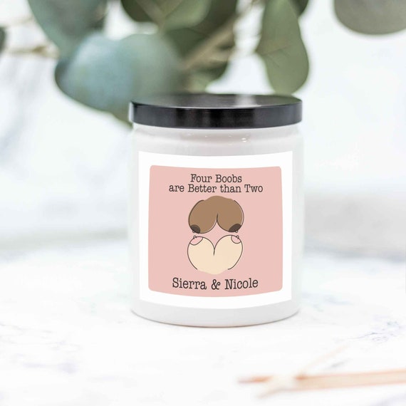 Four Boobs Are Better Than Two Lesbian Couple Girlfriend Custom Names  Candle, Lesbian Bachelorette Decor, Sexy LGBTQ Wife Anniversary Gift -   Portugal