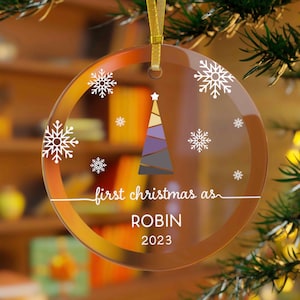 LGBTQ erste Weihnachten Nonbinary Namensänderung Ornament für Nonbinary Weihnachtsgeschenk, Nonbinary Flagge Farbe Geschenk, Queer Enby Weihnachtsdekor