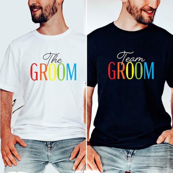 Mens Bachelor Party Shirt Rainbow Gay Pride Groom Moustache Mens Bachelor Party Shirt Rainbow Gay Pride Groom Moustache