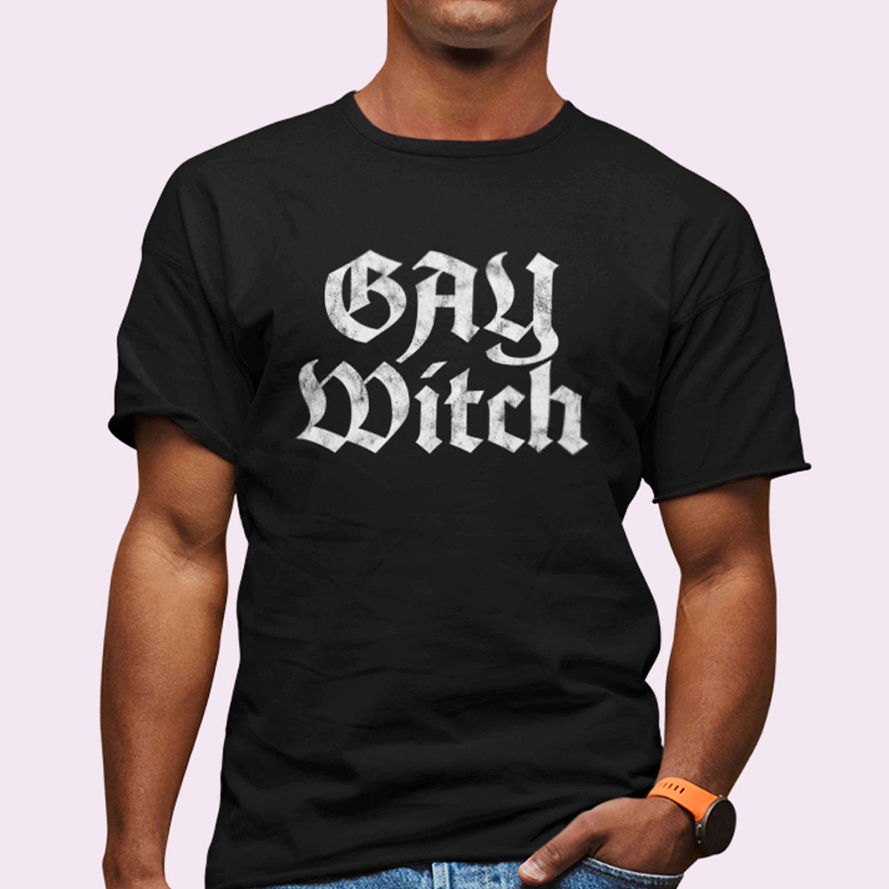 Discover Gay Witch Funny Halloween Shirt, Gay Pride Shirt, Queer Spooky Shirt, LGBTQ Gay Pride Halloween Witch Shirt, Gay Witch Goth Halloween Shirt