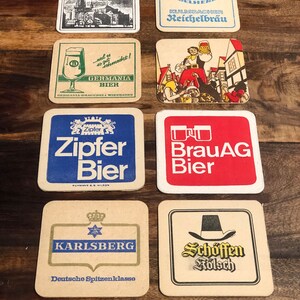Eight Beer Coasters from International Beers