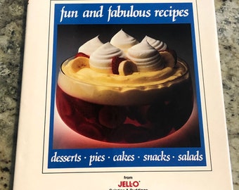 Jell-O - Fun and Fabulous Recipes 1988 Cookbook - Vintage Cherry Red Hardcover