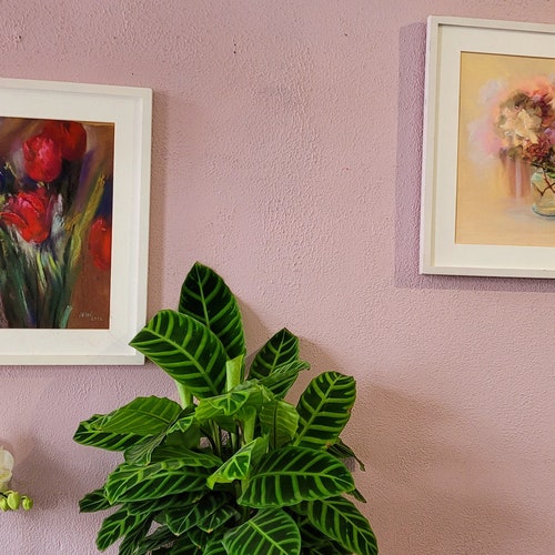 Original pastel painting Tulips , Abstract Floral watercolour, Modern art, Interior painting, Contemporary shops Art, Wall decor, art