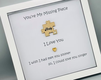 Personalized "You're My Missing Piece" Frame, Anniversary Gift