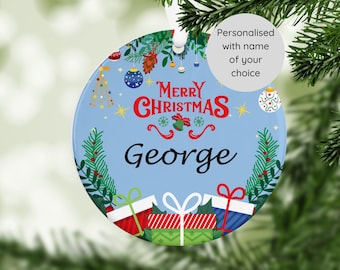 Personalised Acrylic Christmas Bauble – Custom Name Tree Decoration