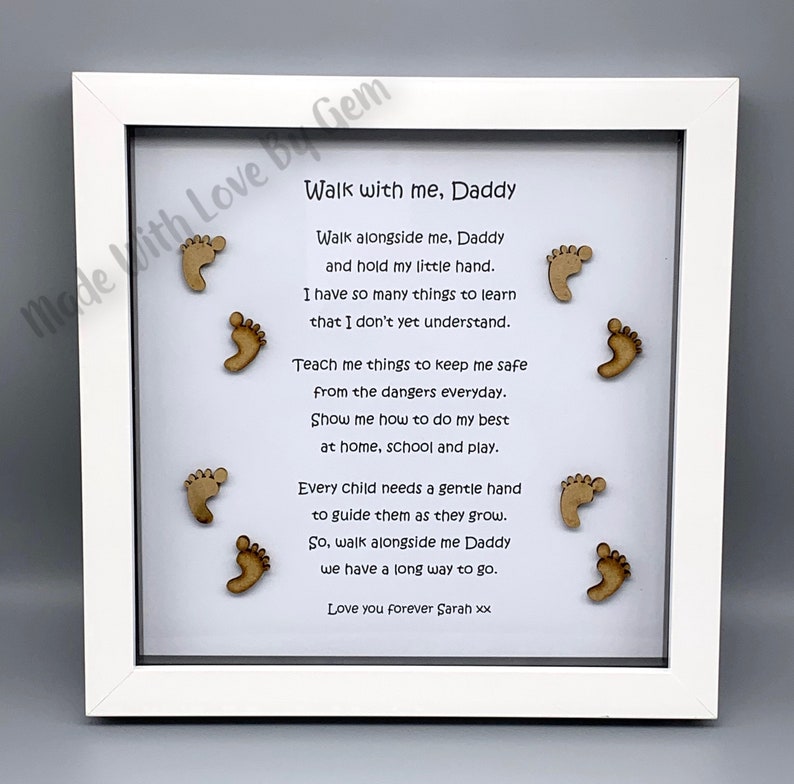 Gift for Dad Walk With Me Daddy Personalised Framed Poem Etsy UK