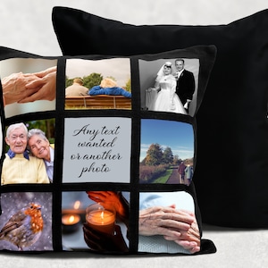 Personalized Memorial Photo Collage Cushion Cover: Keepsake Sympathy Gift
