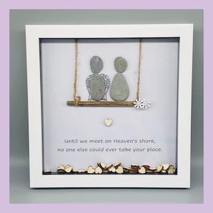 Pebble art memorial sympathy anniversary gift, Bereavement thinking of you gift for wedding anniversary in heaven.
