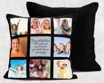 Personalized Photo Collage Cushion Cover: Grandparent Gift