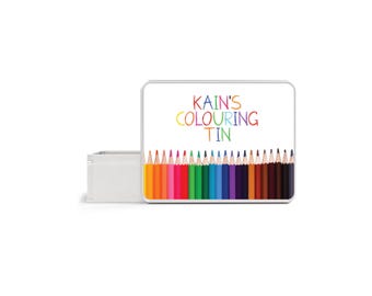 Personalised Colouring Tin - Kids Pencil Storage Tin