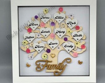 Personalized Wooden Family Tree Frame: Sentimental Keepsake Gift