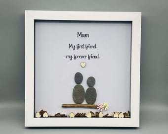 Pebble Art Mum Gift: Handmade Framed Keepsake