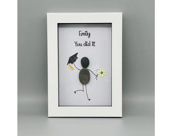 Personalised Graduation Frame – You Did It Pebble Art Gift