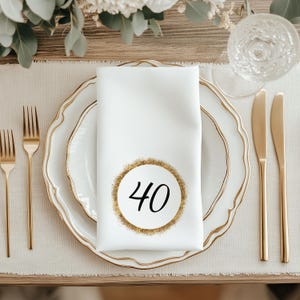 40th Birthday Party Napkins: Gold Glitter Personalized Decor
