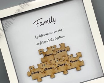 Personalized Jigsaw Puzzle Piece Family Frame, Birthday Gift