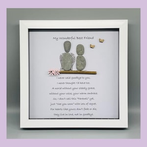 Best friend rememberance pebble art gift, Sympathy gift for loss of friend