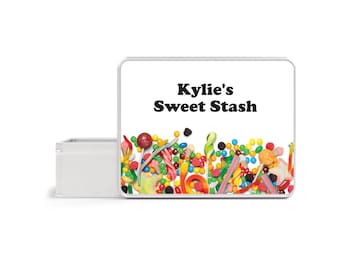 Personalised Sweet Stash Tin - Custom Name Sweet Box Gift For Kids