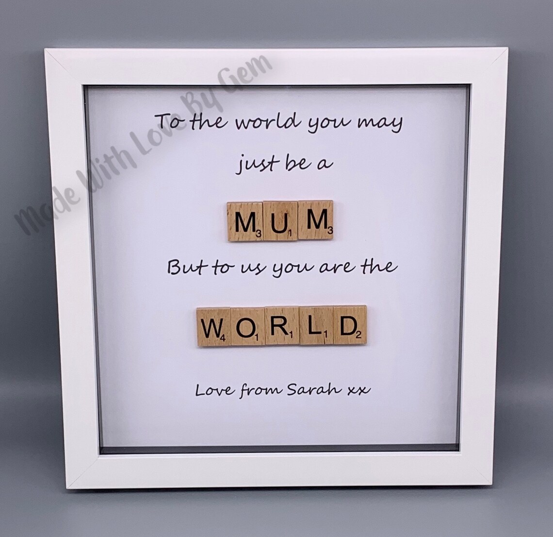 Personalised Gift Frame for Mum Mum to the World Shadow Box Etsy UK