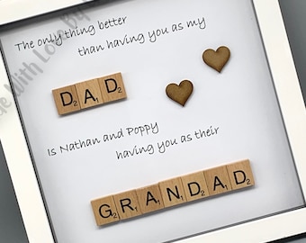 Personalized Father's Day Frame, Gift from Grandkids, Home Decor Wall Art