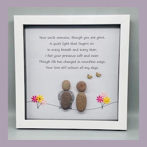 Memorial pebble art picture frame sympathy gift for loss of loved one