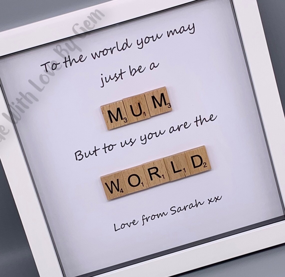 Personalised Gift Frame for Mum Mum to the World Shadow Box Etsy UK