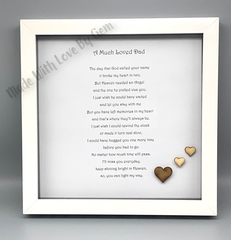 Memorial Poem Religious personalised sympathy gift frame The Etsy