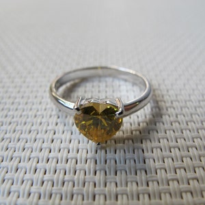 Lemon Quartz 925 Sterling Silver with 18K White Gold Plated Ring SSR49