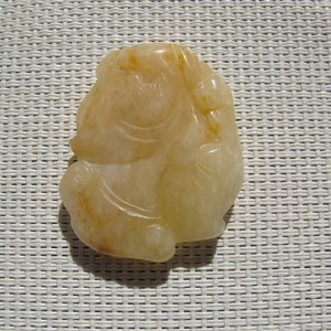 Carving Bat Orange Jadeite Pendant J24