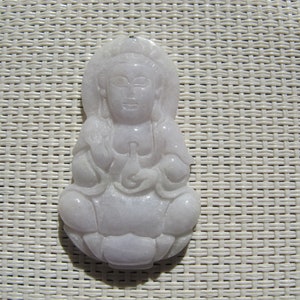 Carving Kwan Yin Jadeite Pendant J79
