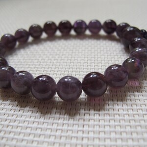 7-8mm Round Amethyst Elastic Bracelet A24