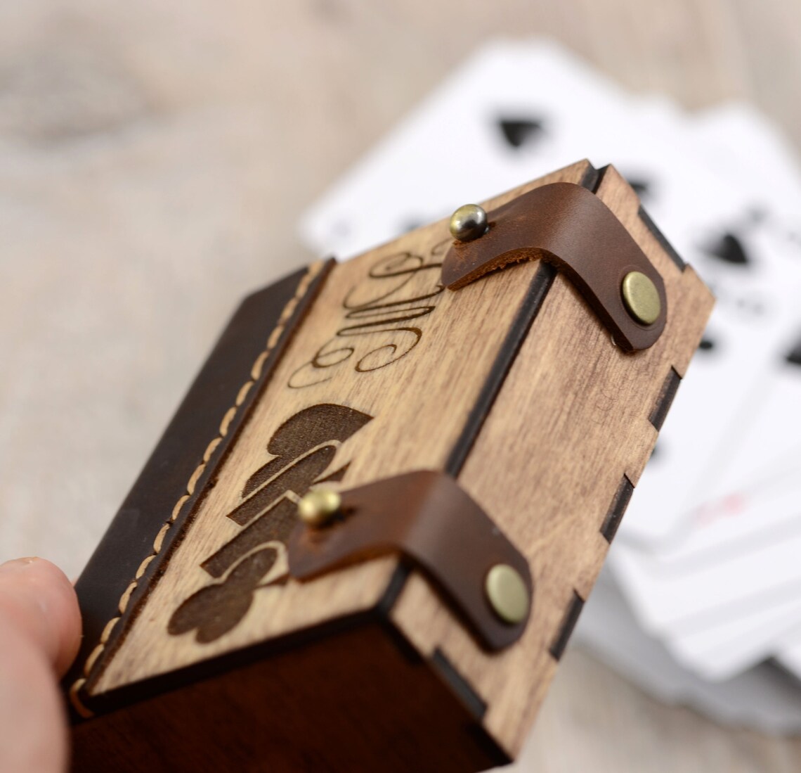 Custom playing card storage box Personalized box for playing Etsy