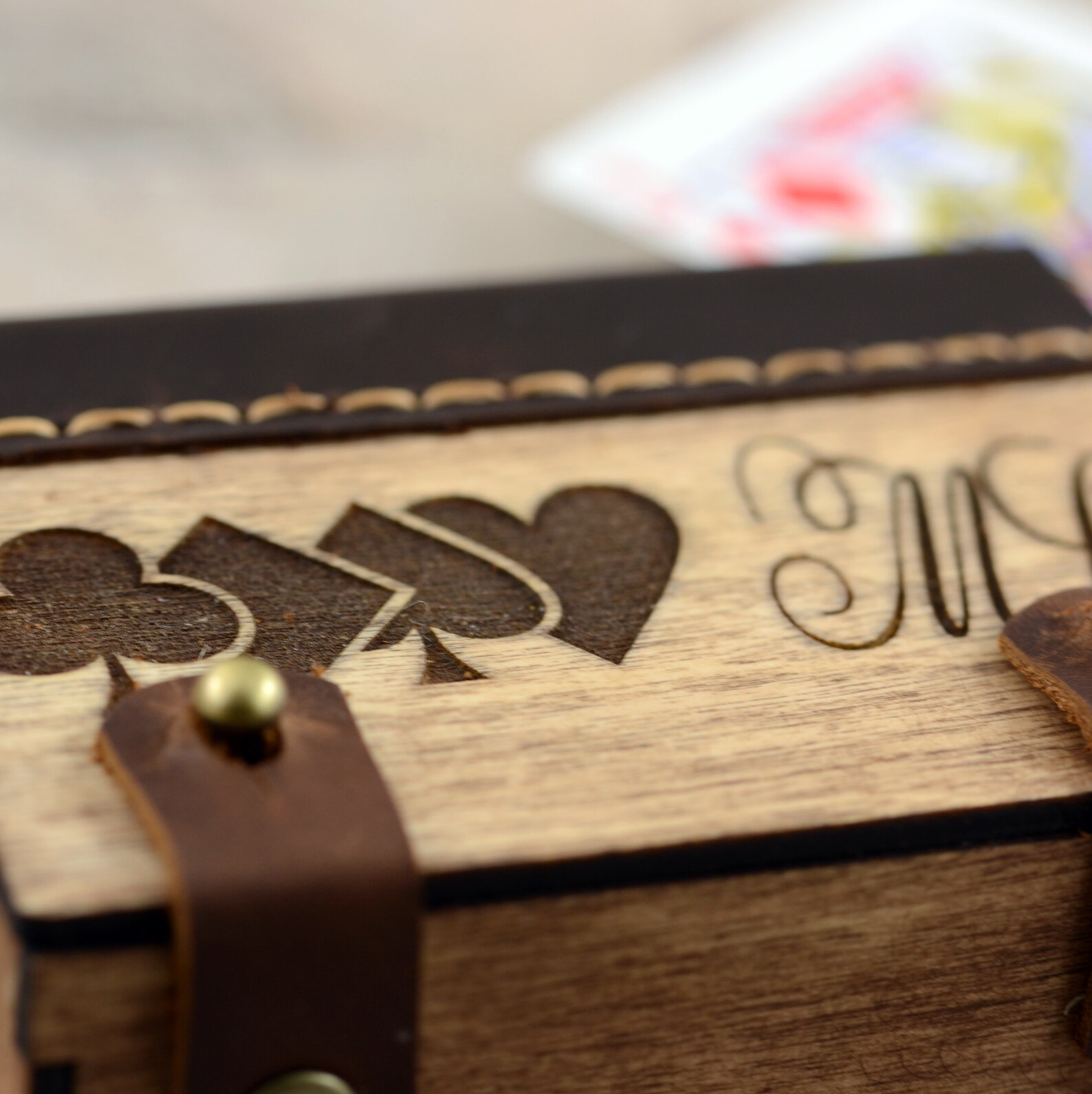 Custom playing card storage box Personalized box for playing Etsy