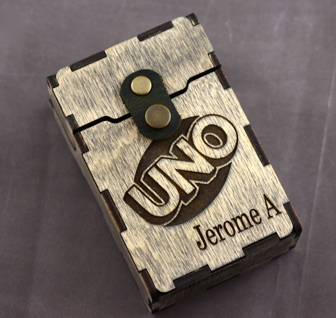 Personalized wooden box for UNO cards UNO card holder box Etsy
